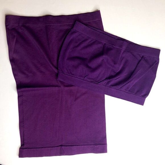 U.S.A. 2-Piece Tube Mini Skirt Set, Violet Purple - Picture 1 of 6